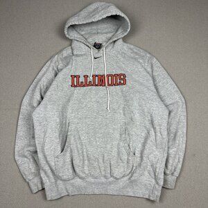Vintage Y2K Nike Illinois Center Swoosh Hoodie Large